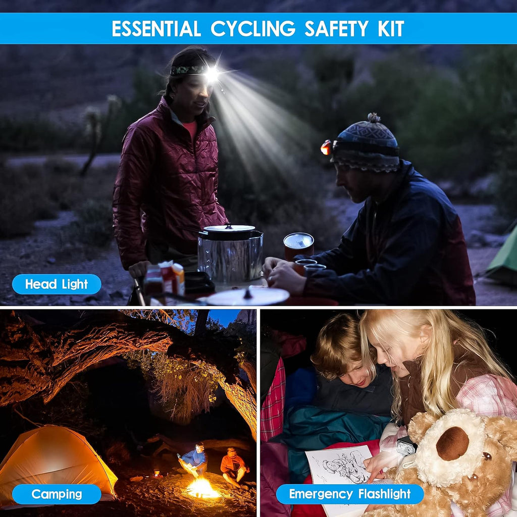 Bike Lights Set, USB Rechargeable Bicycle Light Front & Back, 1000 Lumen Bicycle Headlight and Rear Taillight with Turn Signal & Horn, Waterproof and 5+6 Lighting Modes for Night Cycling Road Mountain