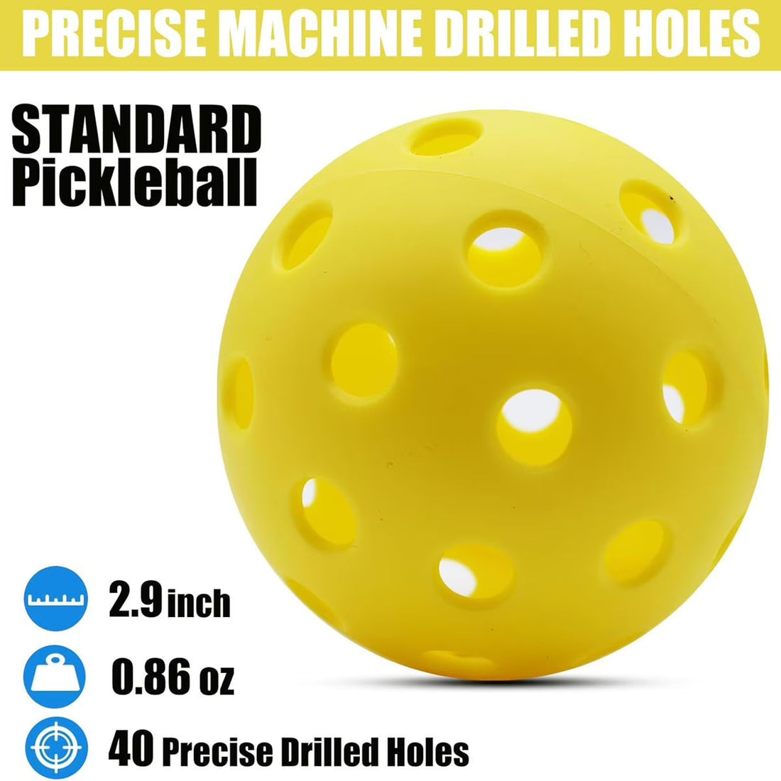 20 Pack Pickleball Balls, USAPA Approved 40 Holes High Elasticity &amp; Durable Pickle Balls (Multicolor)