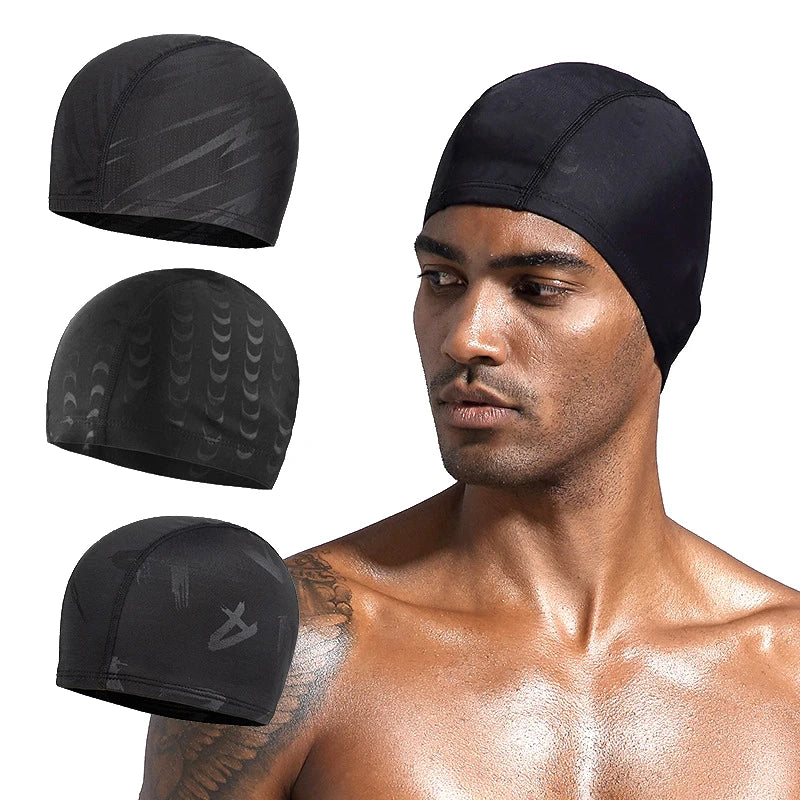 1Pc Nylon Swim Cap for Men and Women Waterproof Elastic Swim Caps Protect Your Ears Essential for Family Swimming Training