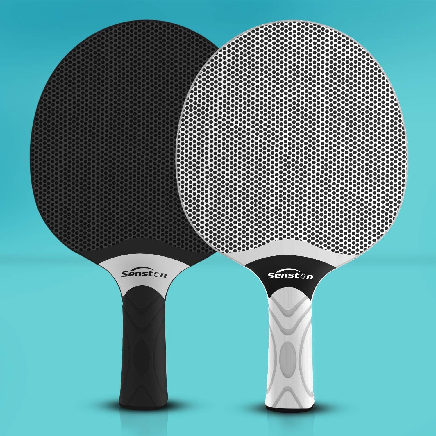 Table Tennis Rackets Set,Professional Ping Pong Paddle Set for 4 Players, Composite Rubber Table Tennis Paddles, Indoor or Outdoor Games.