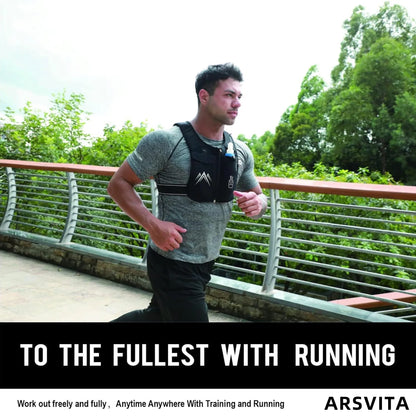 Running Vest, Zip Reflective Running Vests with 500Ml Hydration Bottle, Adjustable Waistband &amp; Breathable Material, Chest Pack Gear Phone Holder for Running, Men &amp; Women
