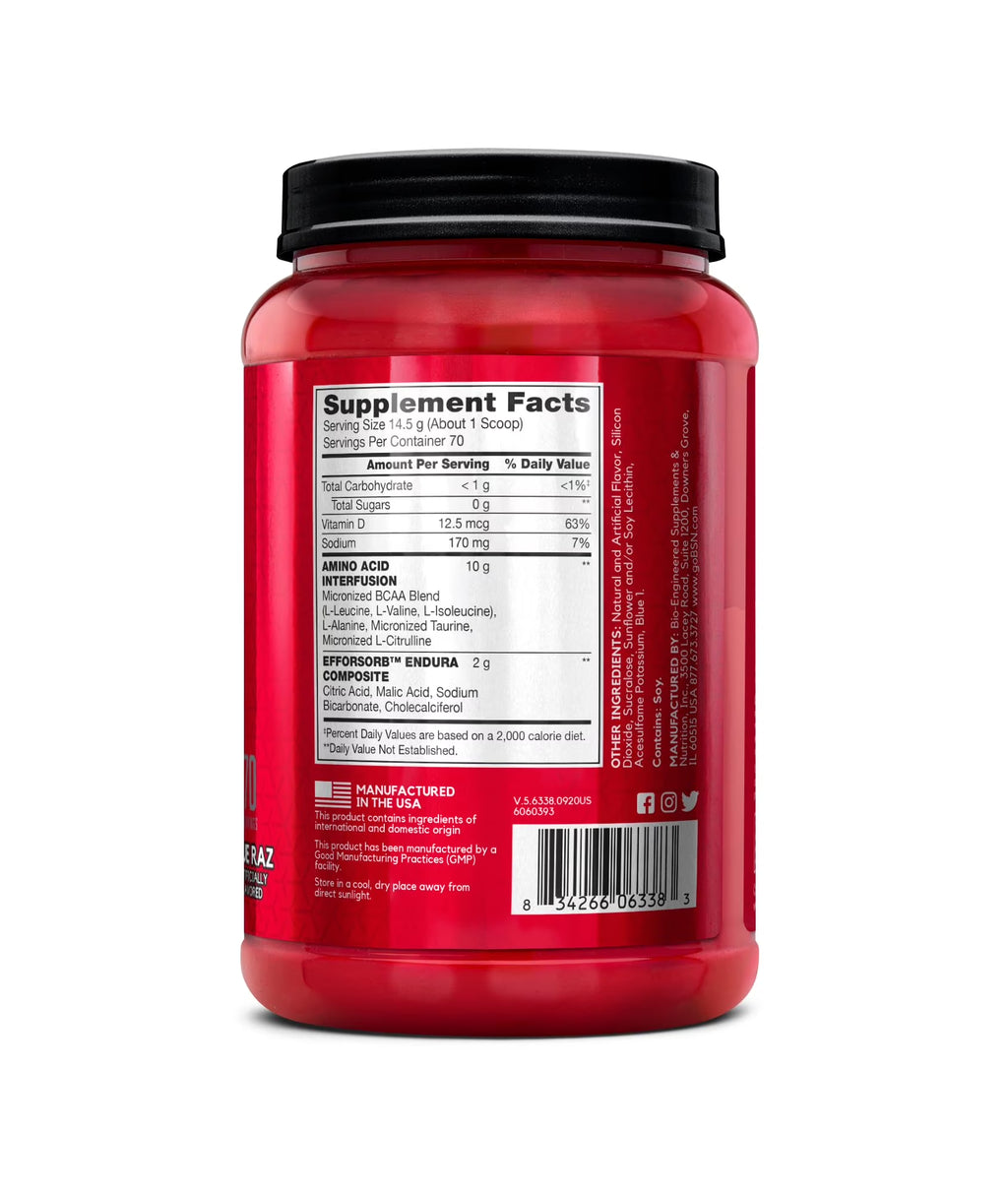 Amino X Amino Acids + BCAA Powder, Blue Raz, 70 Servings
