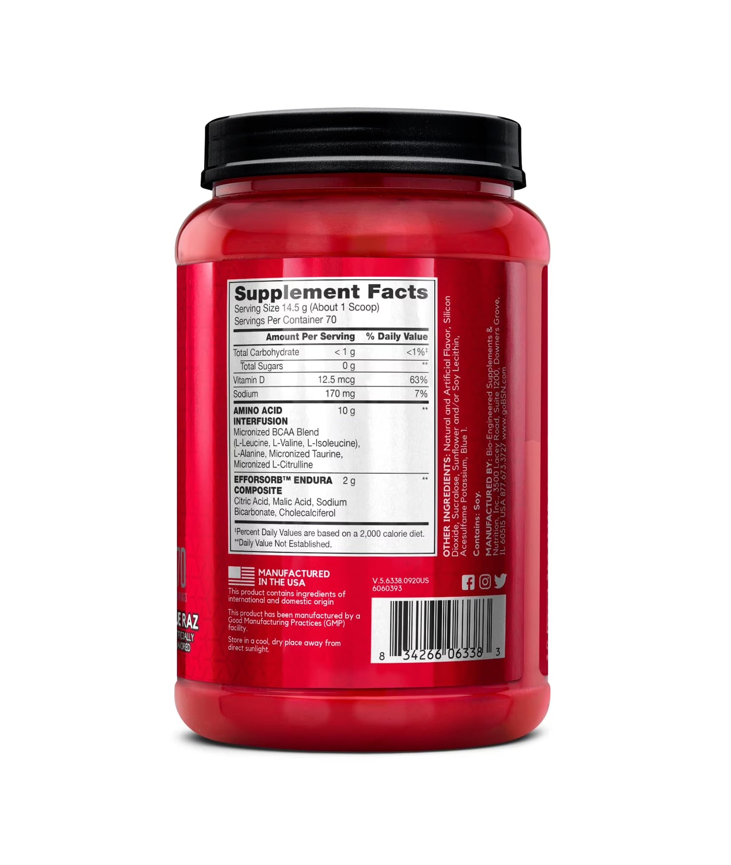 Amino X Amino Acids + BCAA Powder, Blue Raz, 70 Servings