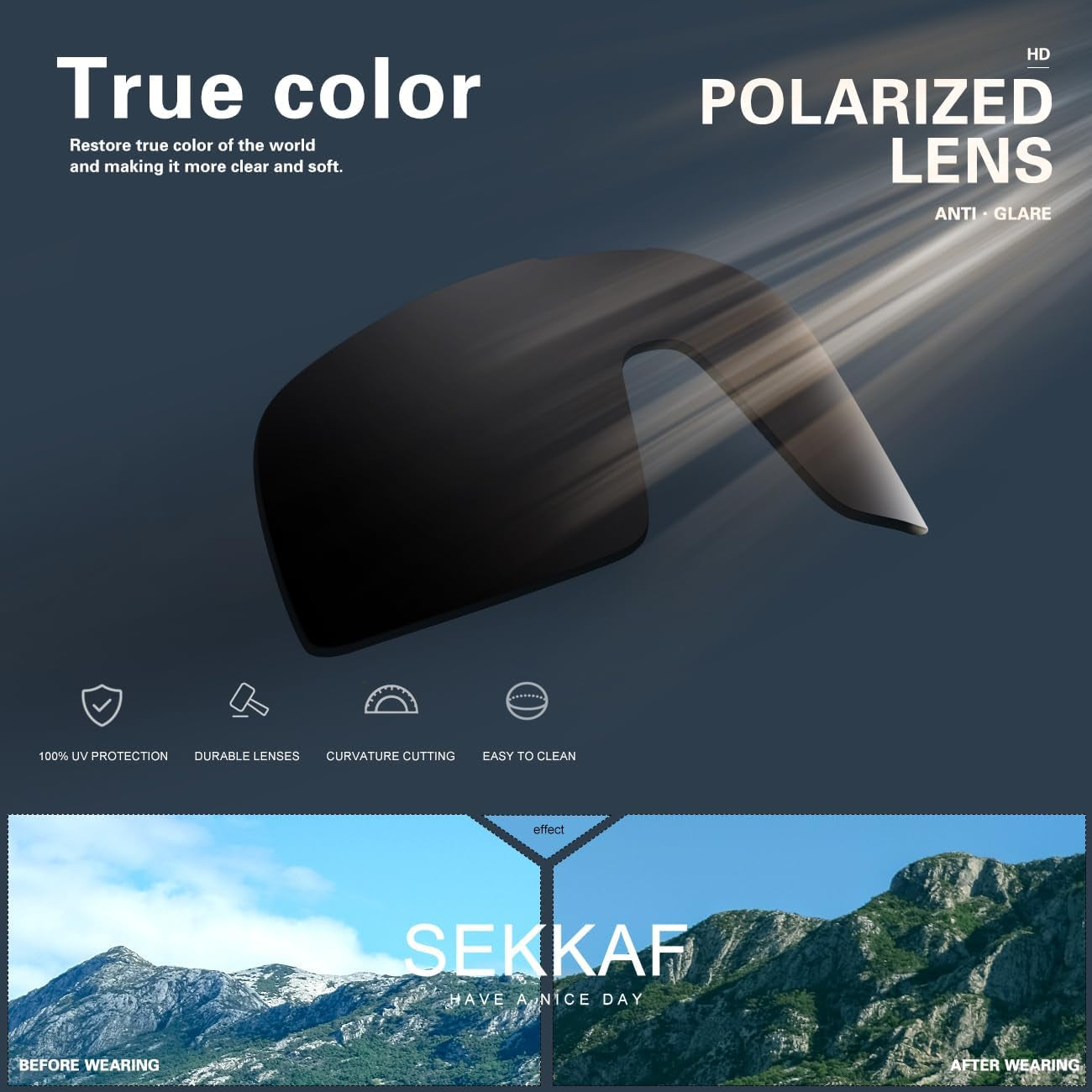 Polarized Sports Sunglasses for Men and Women Cycling Glasses UV Protection Goggles for Mountain Bike Running Fishing