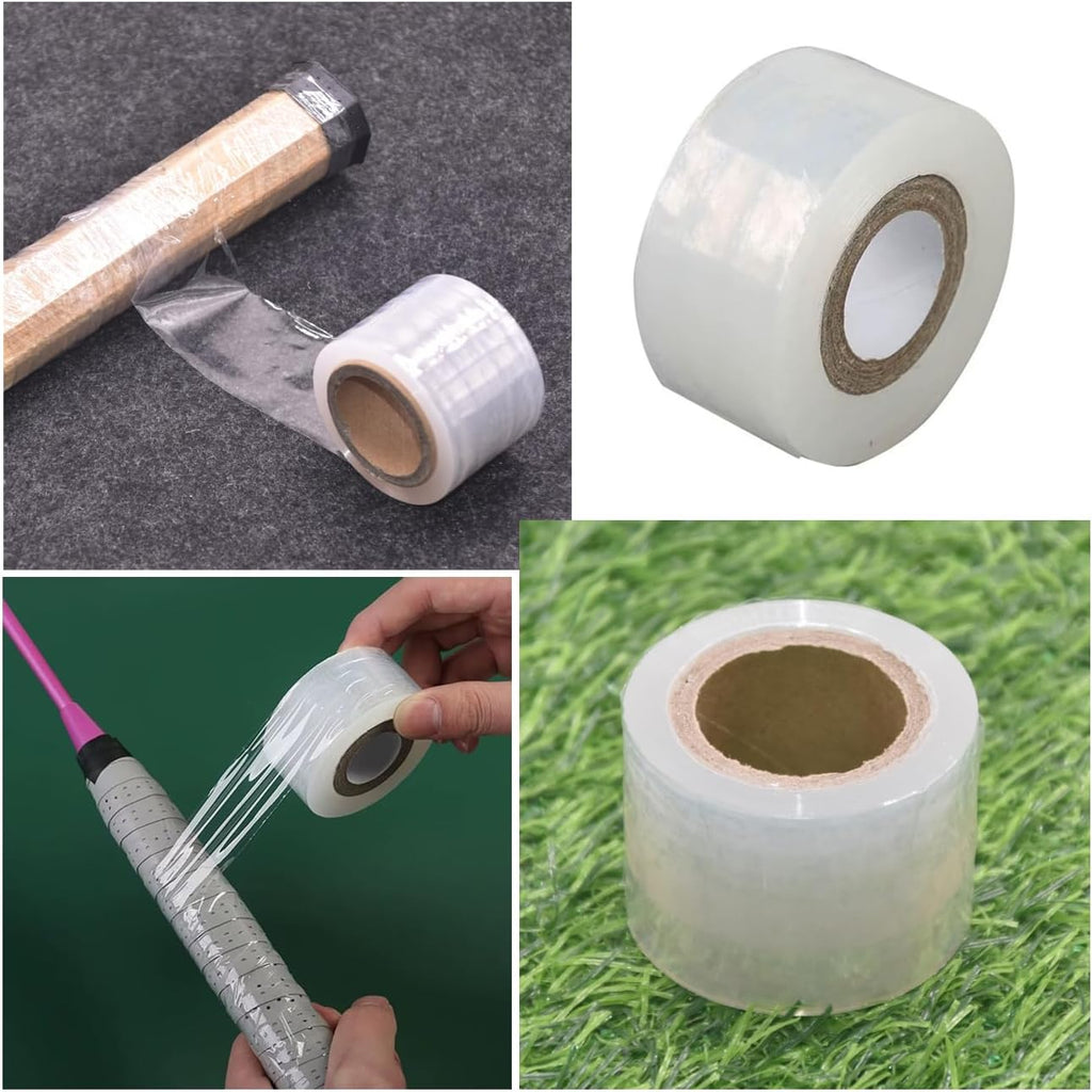 2 Set Tennis Racket Grip Tape Racquet Overgrip Soft Foam Wrap with Clear Waterproof Film Protector Tapes for Racquetball Rackets Pickleball Squash Badminton Hunting Hockey Baseball Fishing Rod