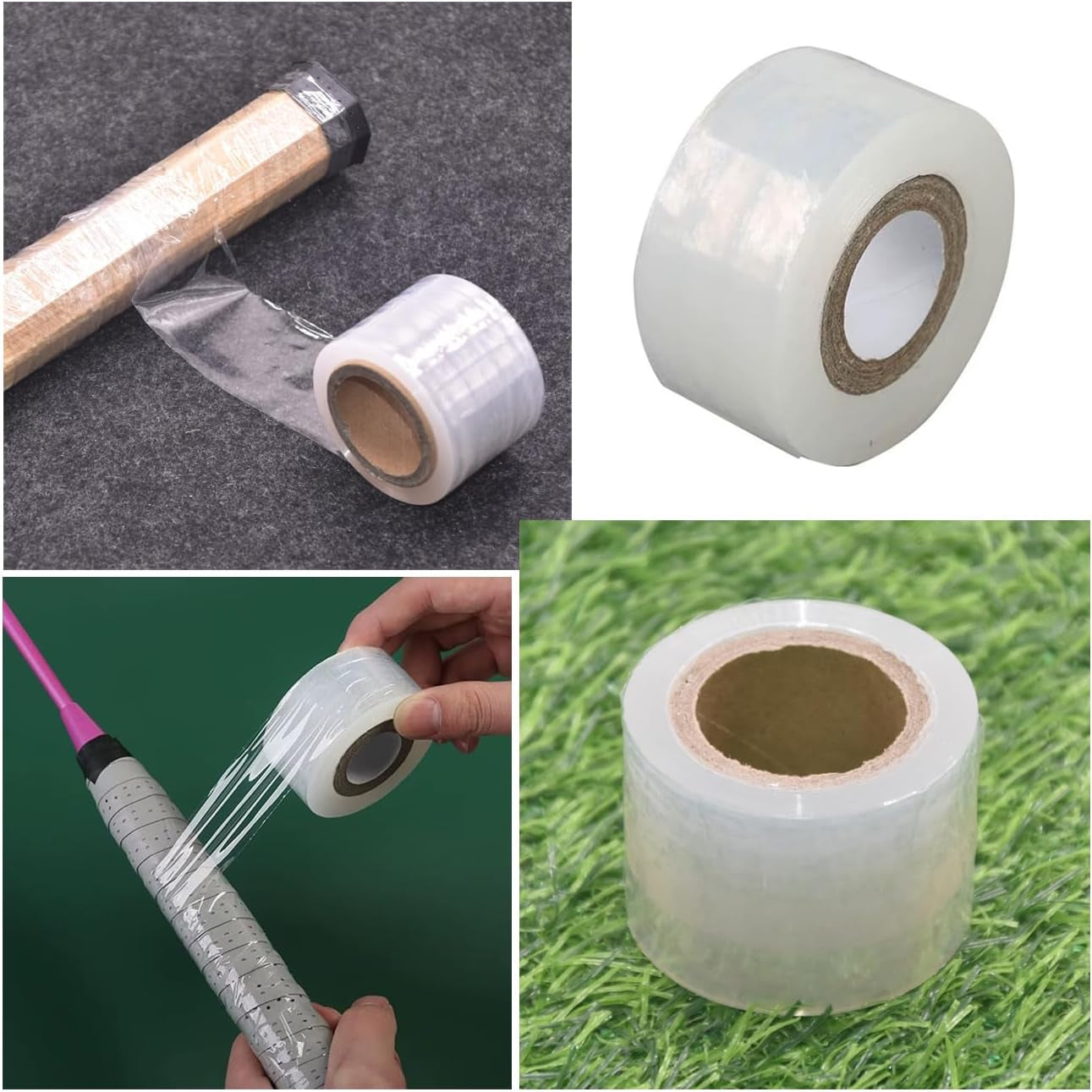 2 Set Tennis Racket Grip Tape Racquet Overgrip Soft Foam Wrap with Clear Waterproof Film Protector Tapes for Racquetball Rackets Pickleball Squash Badminton Hunting Hockey Baseball Fishing Rod