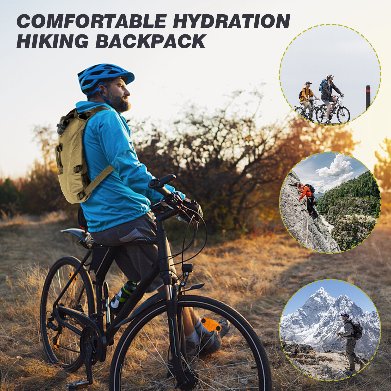 Cycling Hydration Bladder - 3L Leakproof Water Bag for Backpacks (BPA Free) USA