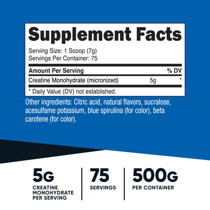 Creatine Monohydrate Powder (Coastal Explosion, 500 Gram) - Micronized Creatine Supplement - Vegan, Gmo-Free, Gluten Free