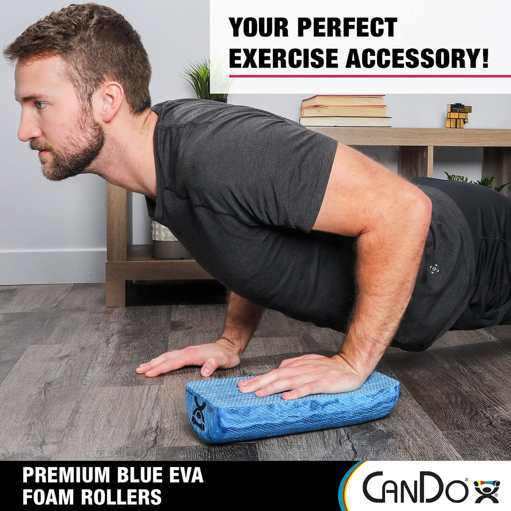 Premium Blue Marble EVA Foam Roller for Muscle Restoration, Massage Therapy, Sport Recovery and Physical Therapy 6" X 12" Half-Round