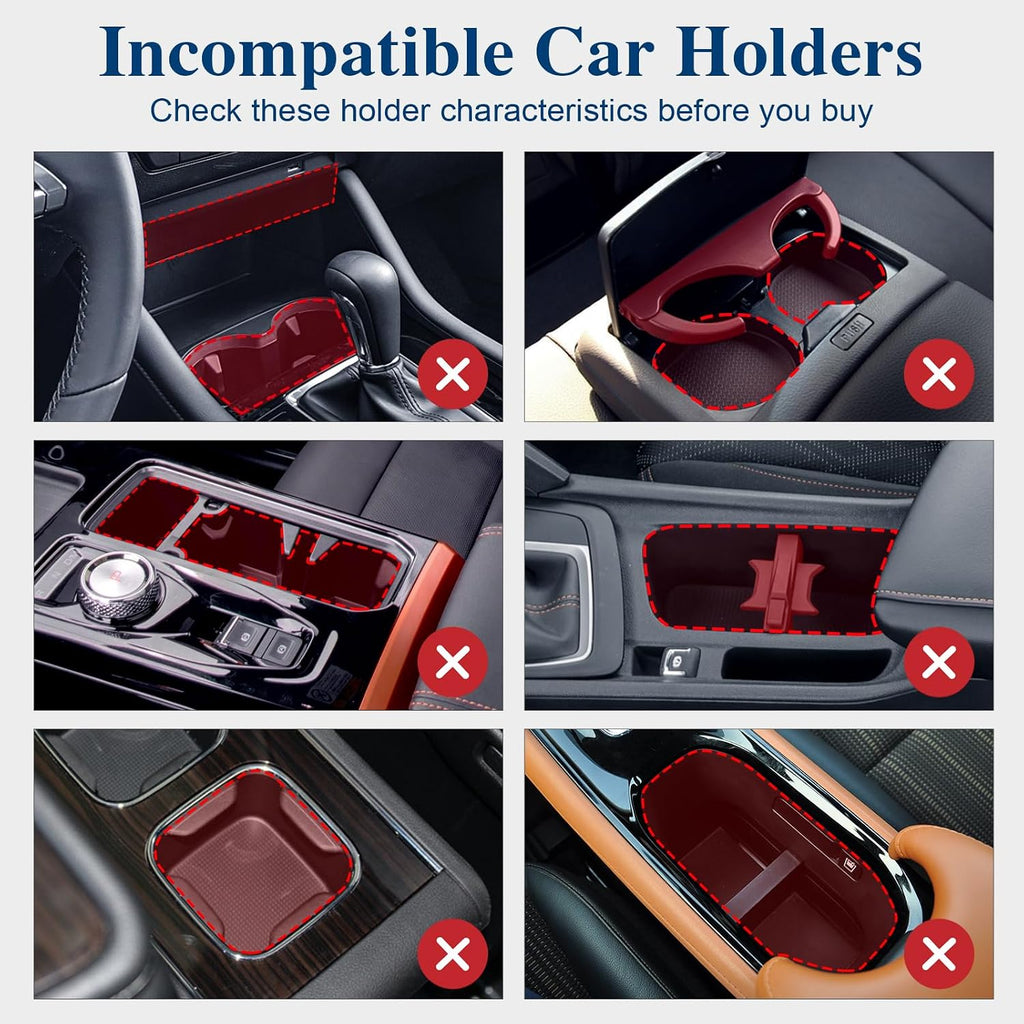 Car Cup Holder Expander, Cup Holder Extender Adapter with Expandable Arm and Adjustable Base, Compatible with Yeti Ramblers 14-64Oz, Hydro Flasks 18-64Oz Most Coffee Mugs Bottles & Cups