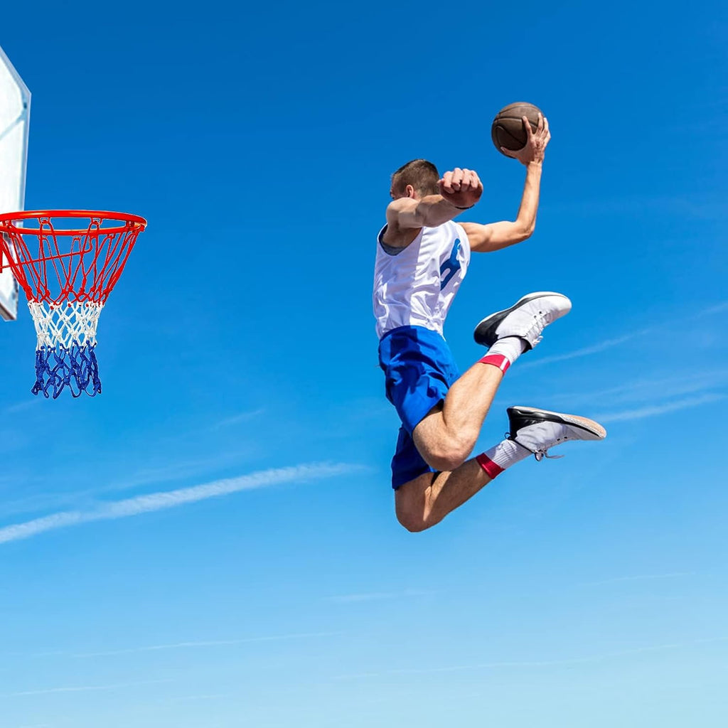 Basketball Net Replacement,12 Loops Professional Heavy Duty Net | 6.88 Oz Red White and Blue Net, Suitable for Outdoor Standard 12 Loops Basketball Hoop