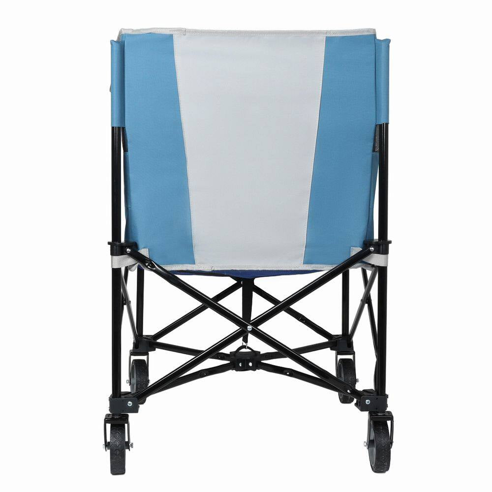 Steel 4-Wheeled Equipment Organizer Rolling Ball Storage Cart in Blue and Gray