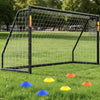 PVC Soccer Goals for Backyard,12"X6" Black Foldable Competition Practice Training Goals,Portable Soccer Training Equipment,Moveable Weatherproof Outdoor Patio for Adults Youth
