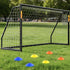 PVC Soccer Goals for Backyard,12"X6" Black Foldable Competition Practice Training Goals,Portable Soccer Training Equipment,Moveable Weatherproof Outdoor Patio for Adults Youth