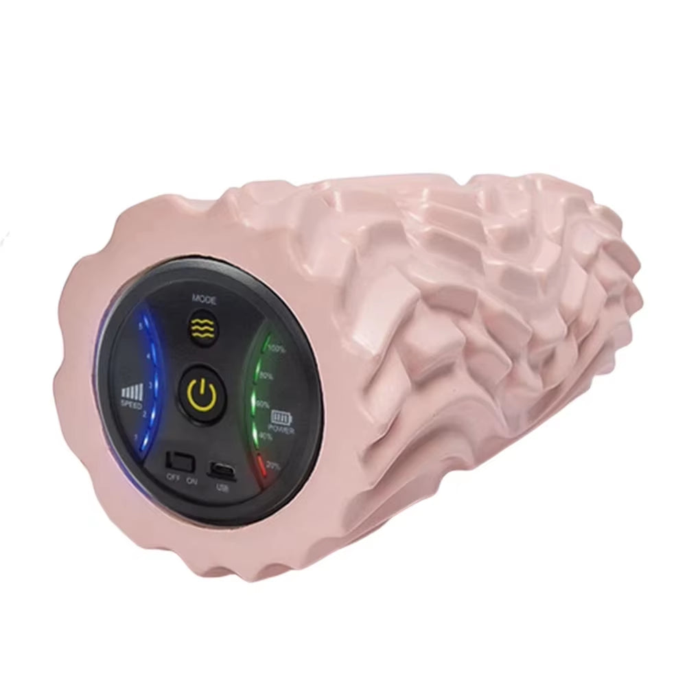 Foam Shaft Electric Foam Roller Yoga Home Gym Vibration Massage 4 or 5 Speeds Column Muscle Relax Deep Tissue USB Rechargeable