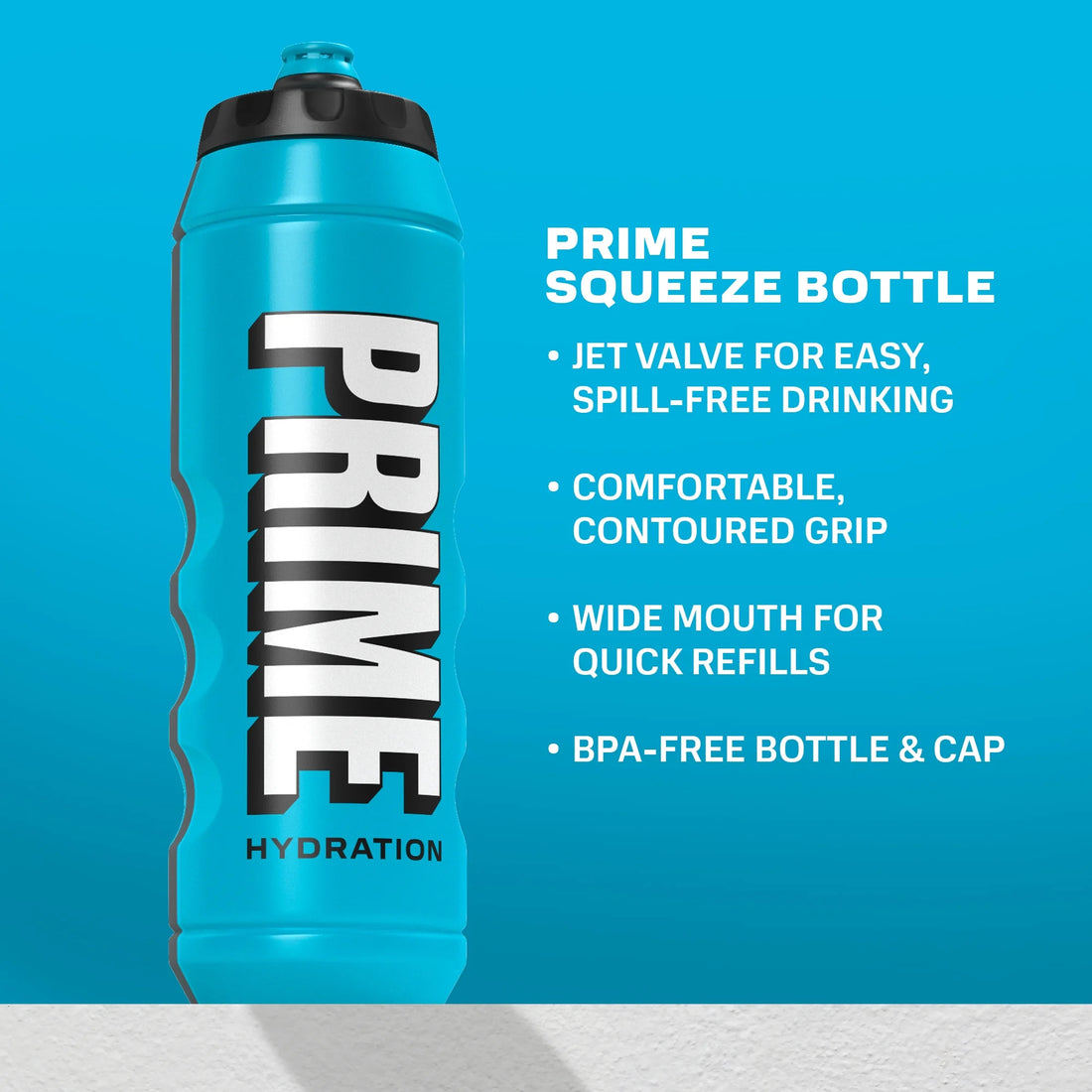 Hydration, Squeeze Sports Water Bottle, Blue, 32 Fl Oz