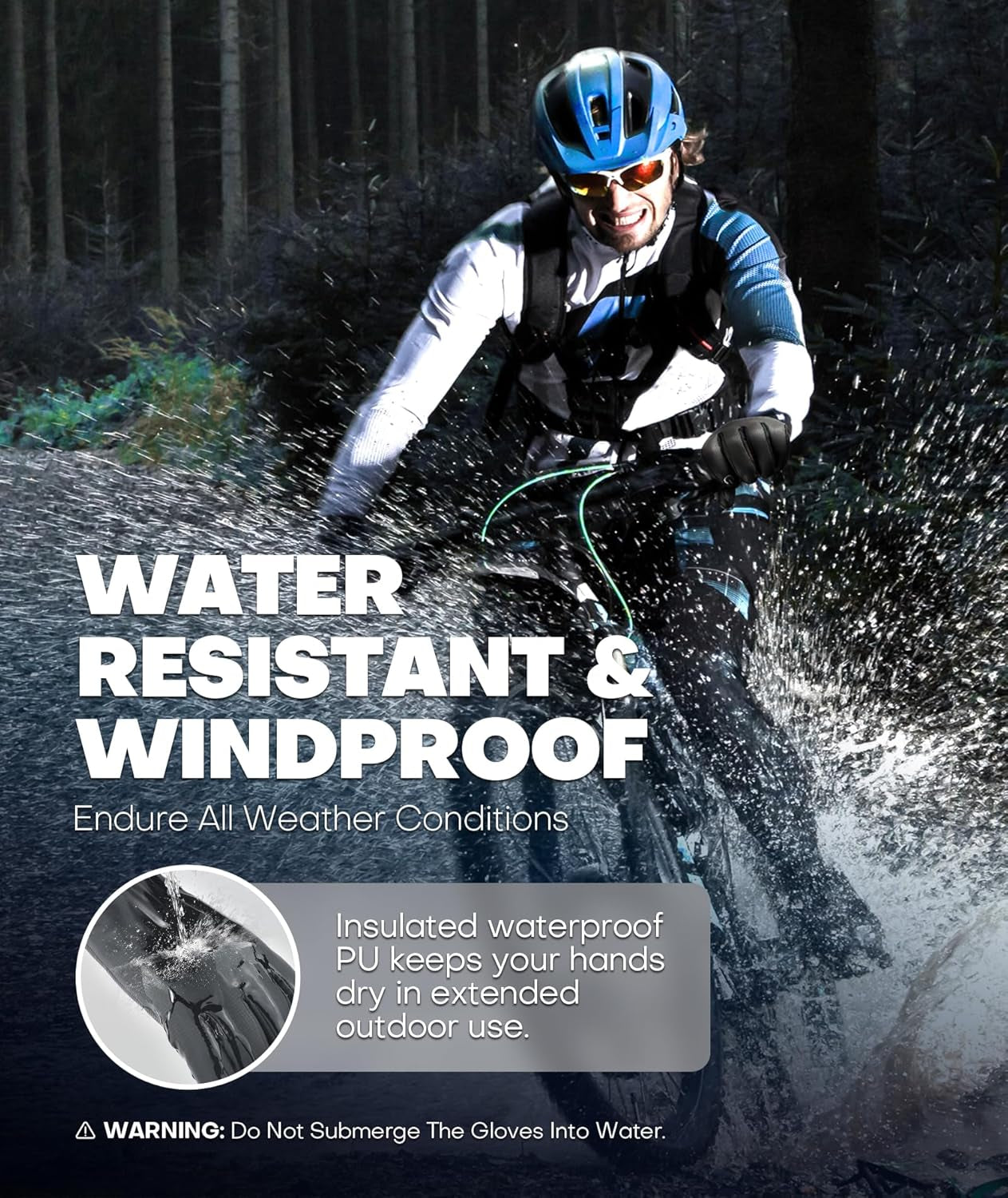 Winter Gloves Men Women Made with 3M Thinsulate, Lightweight Thermal Warm Gloves for Cold Weather with Touch Screen Fingers, Water Resistant Running Gloves for Cycling, Hiking, Driving