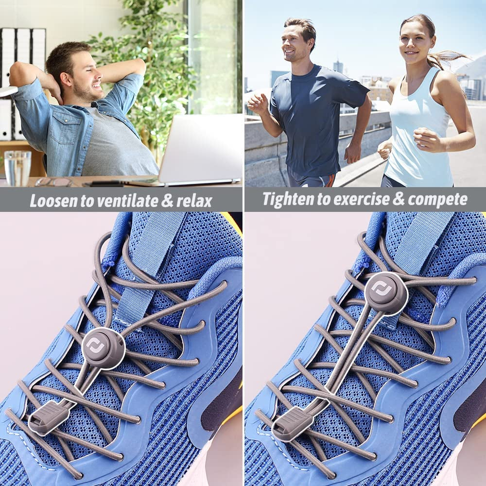 Tieless Elastic Shoe Laces for Adults and Kids | No Tie Stretchy Speed Shoelaces for Sneakers and Running Shoes with Heavy Duty Strong Locks