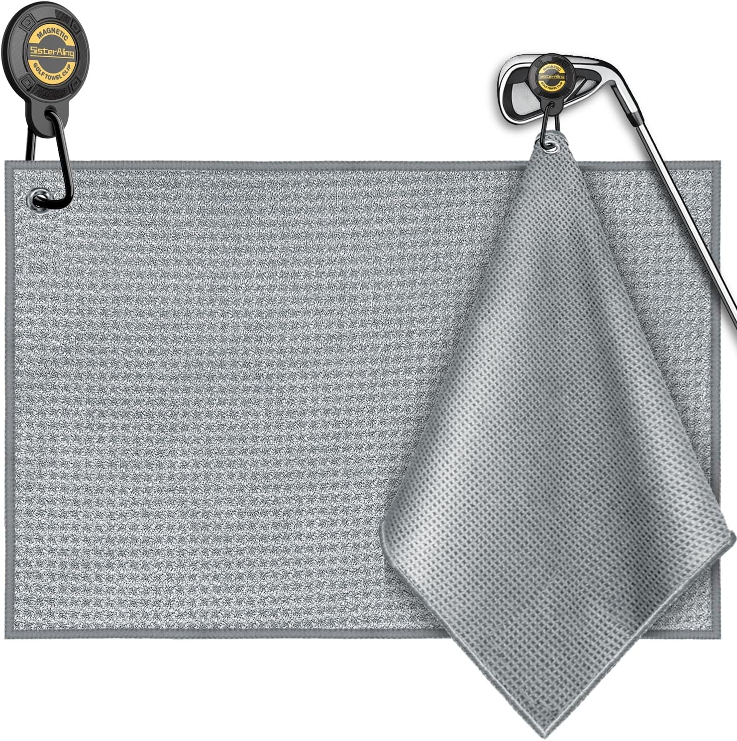 Magnetic Golf Towel Clip Set - Strong Magnet Hold, Removable &amp; Easy Clean, Men&