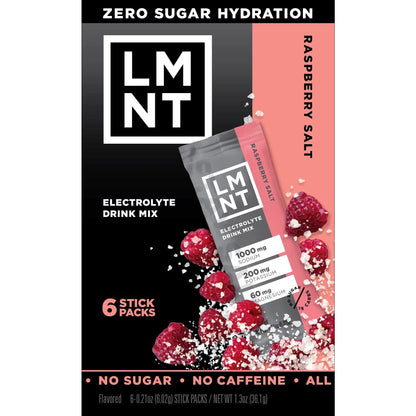Zero Sugar Electrolyte Drink Mix - Raspberry - 6Ct