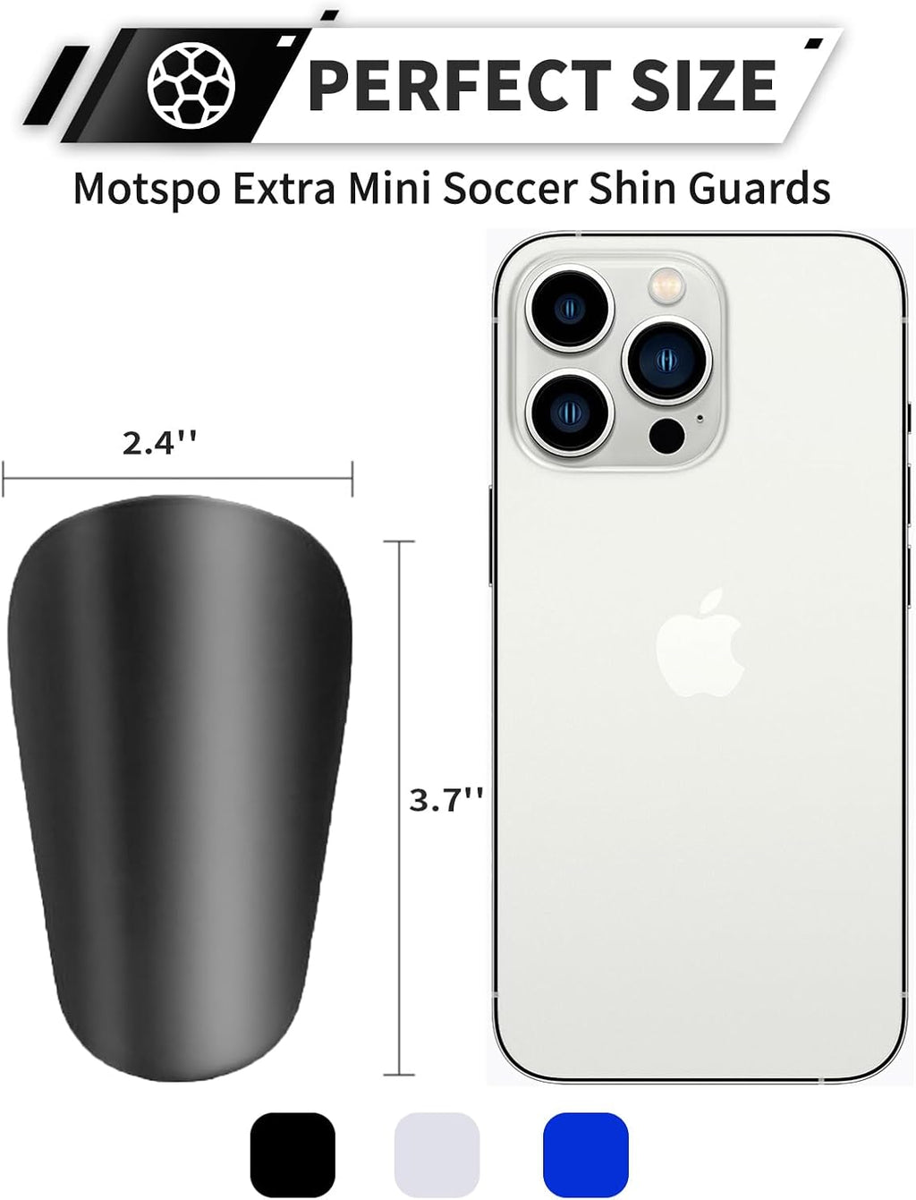 Extra Mini Soccer Shin Guards for Toddler, Kids, Youth & Adults | Ultra Lightweight Insert Small Shin Pads, Boys Girls Men Women, Shock-Absorbing Protection, 3.7×2.4 In, Training & Matches