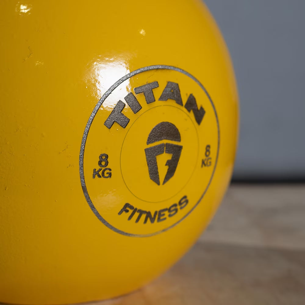 8 KG Competition Kettlebell, Color-Coded Yellow, 35Mm Handle