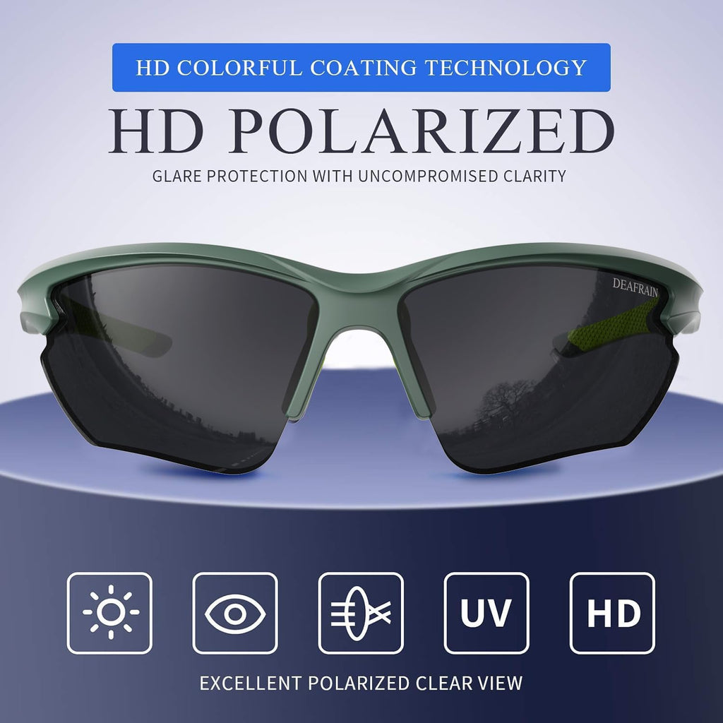 Sports Sunglasses Polarized for Men Women | Running Cycling Fishing, TR90 Unbreakable Frame, UV Protection, Z87