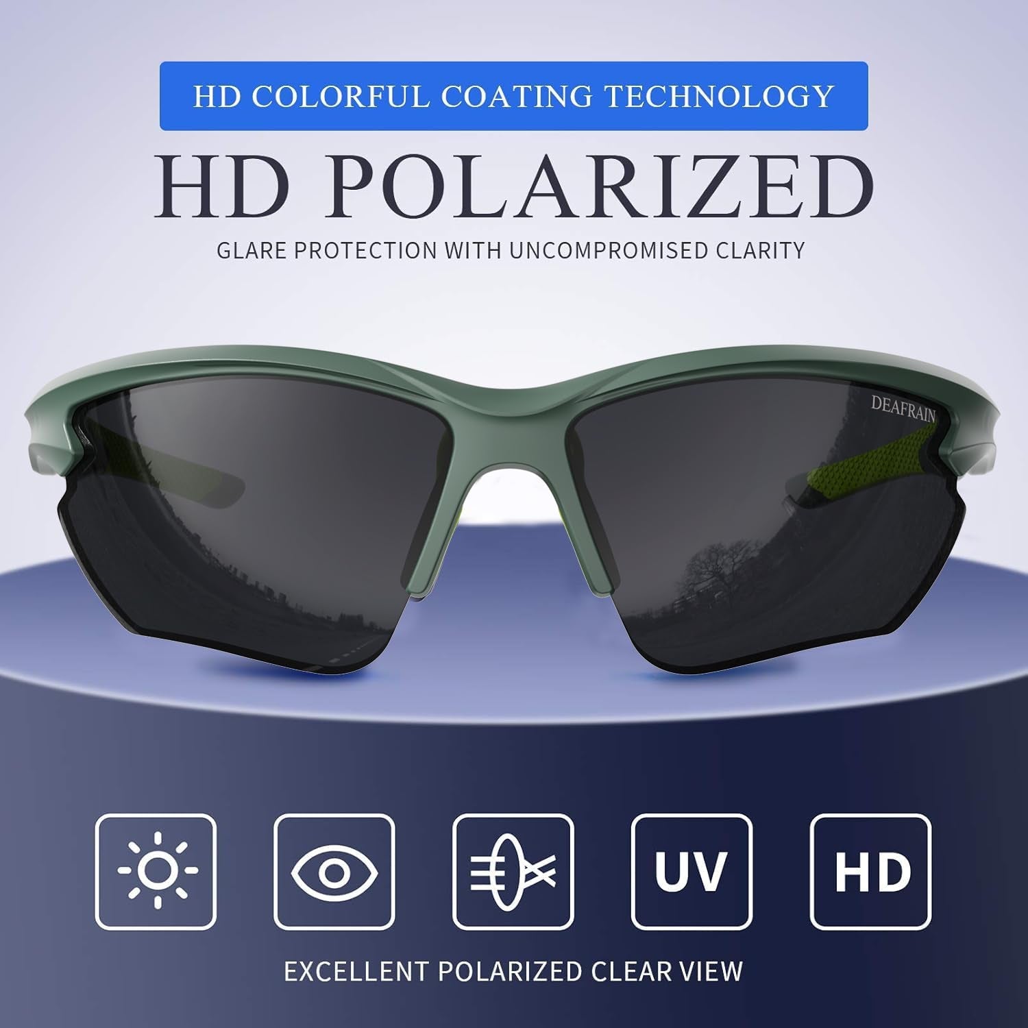 Sports Sunglasses Polarized for Men Women | Running Cycling Fishing, TR90 Unbreakable Frame, UV Protection, Z87