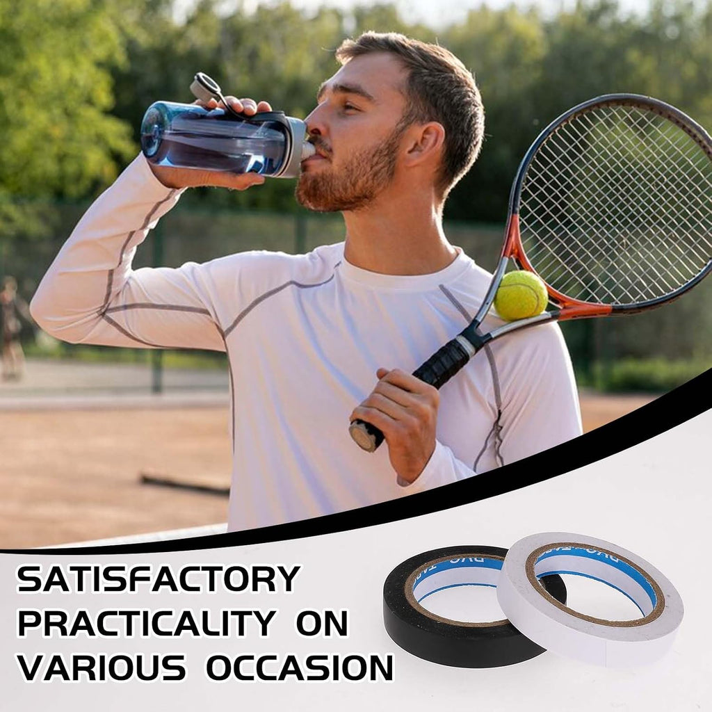 2 Rolls Grip Finishing Tape, 0.39 Inch × 11 Yards PVC Tennis Badminton Racquet Grip Tape Tennis Racket Wrap Grip Accessories Vinyl Extra Raquet Finishing Grip Sticky Seal for Tennis Badminton