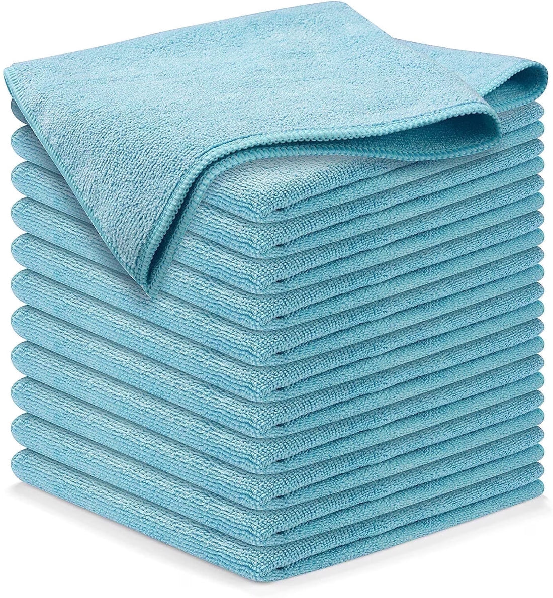 Microfiber Cleaning Cloths-Microfiber Towels-Turq- Pack of 12 (12.5"X12.5")