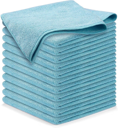 Microfiber Cleaning Cloths-Microfiber Towels-Turq- Pack of 12 (12.5"X12.5")
