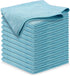 Microfiber Cleaning Cloths-Microfiber Towels-Turq- Pack of 12 (12.5"X12.5")
