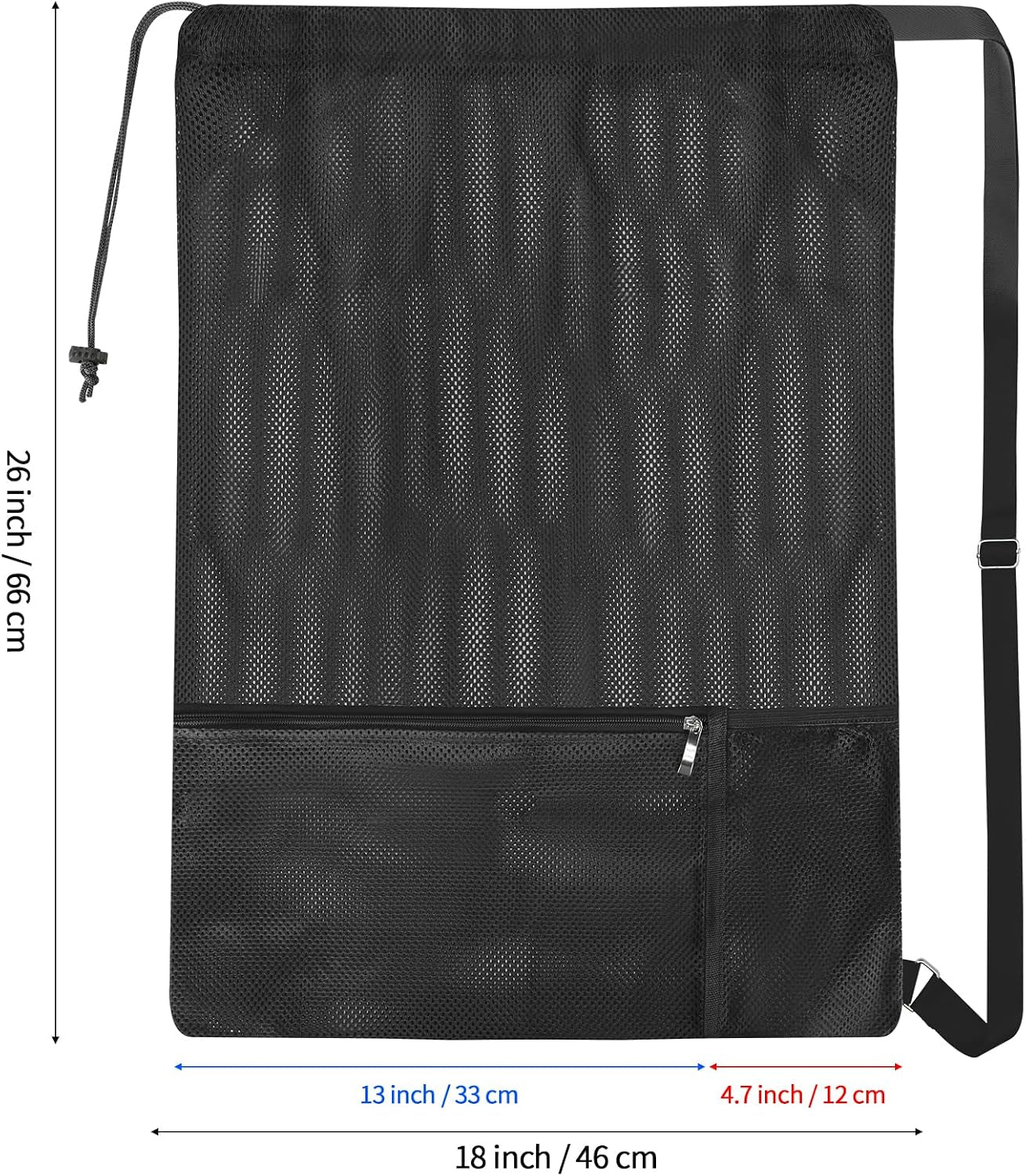 Large Mesh Swim Beach Bag, Mesh Drawstring Gym Bag for Athletic Gym Sports Gear Workout Storge Beach Swiming (Black)