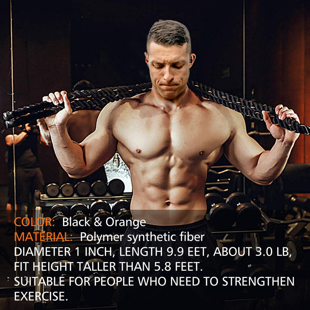 Heavy Jump Ropes for Fitness 2Lb/3Lb/5Lb,Weighted Adult Skipping Rope Exercise Battle Ropes for Men & Women,Total Body Workouts, Power Training in Gym to Improve Strength and Building Muscle