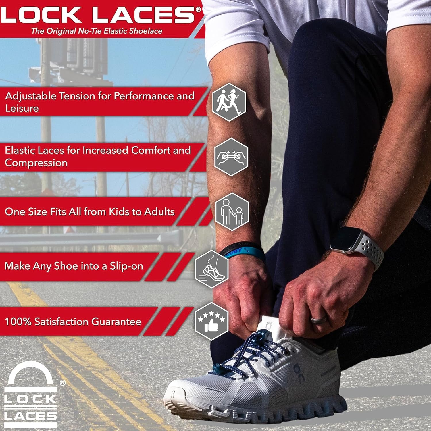 Elastic No Tie Shoelaces for Kids & Adults, One Size Fits All