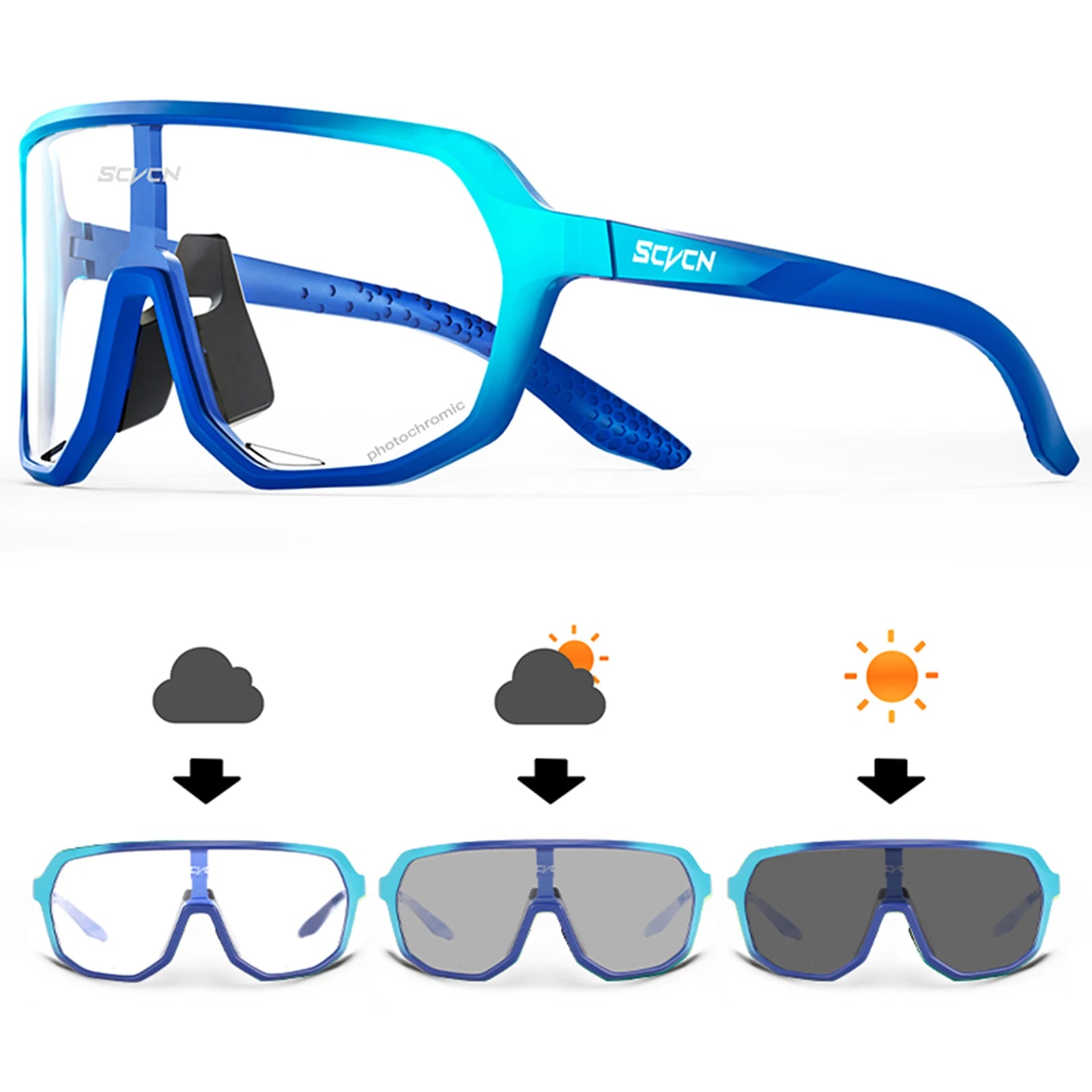 Photochromic Cycling Glasses UV400 Cycling Sunglasses Outdoor Bicycle Sunglasses Bike Goggles Sports MTB Ride Eyewear