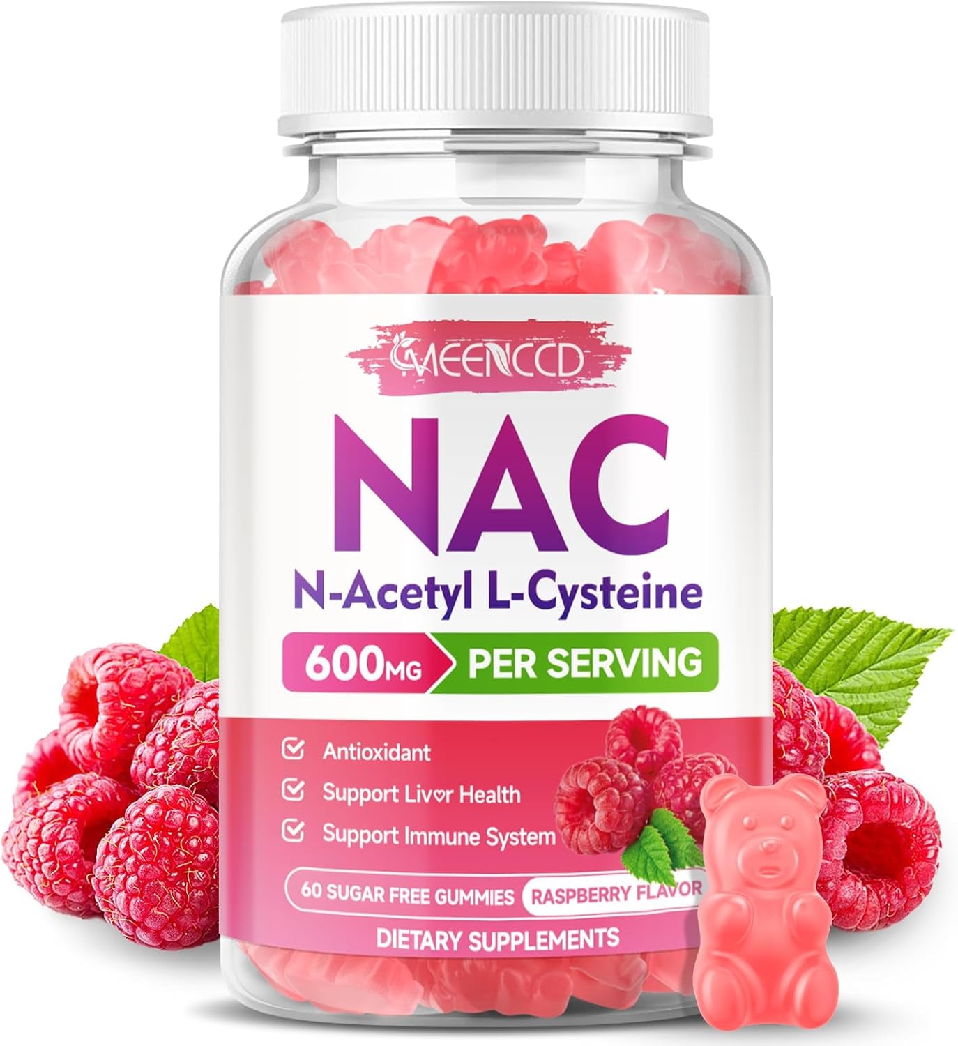 NAC Gummies, N Acetyl Cysteine 600Mg, NAC Supplement for Antioxidants &amp; Immune S