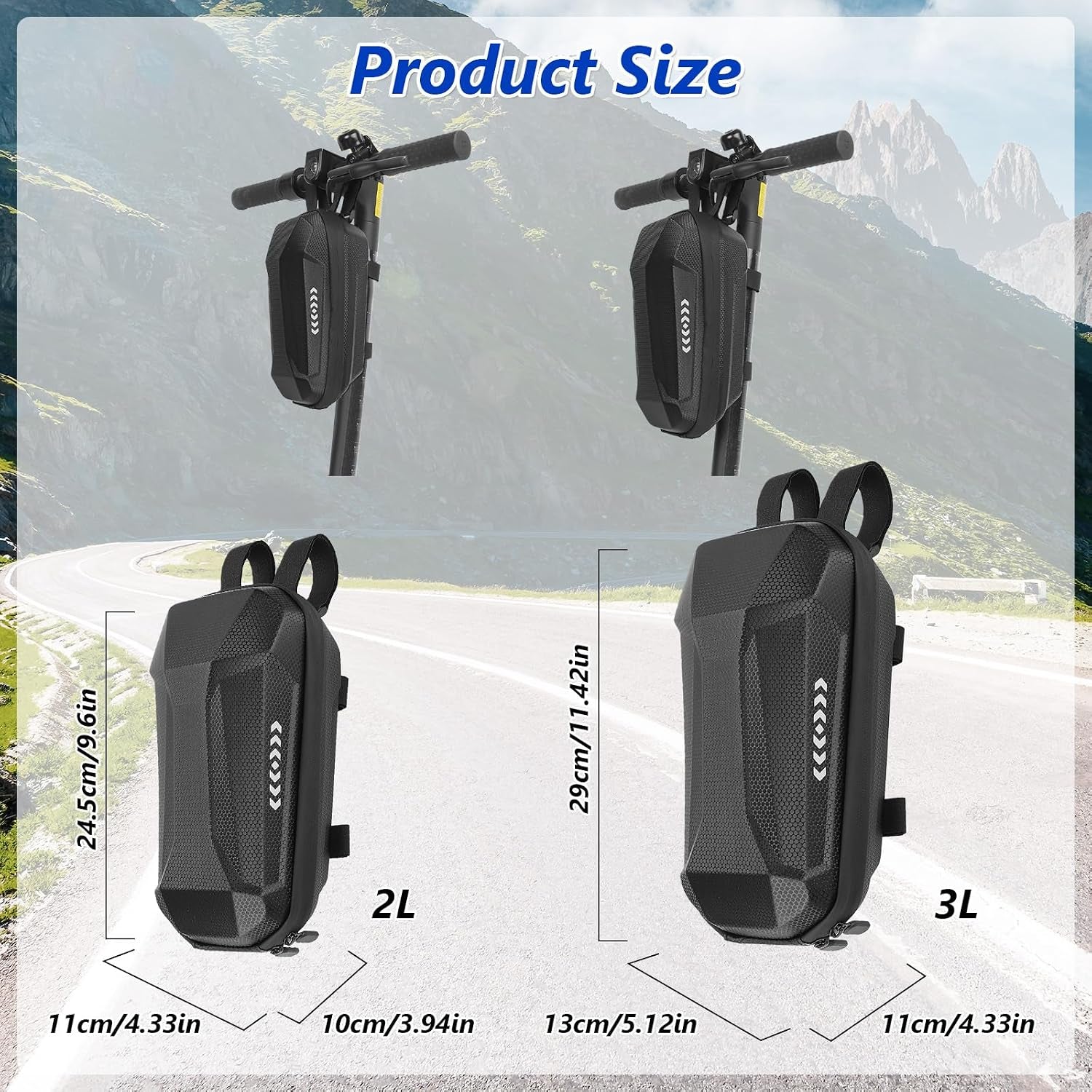 Electric Scooter Storage Bag, Hard Shell Front Bags, EVA Waterproof Scooter Front Carrying Bag, Handlebar Bag for Mijia M365 Pro Segway Ninebot E ES1/2/3/4