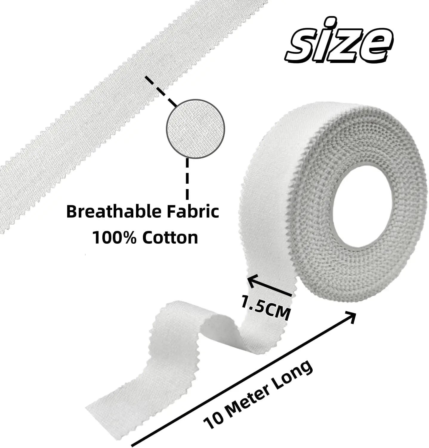 3/6Pcs Athletic Tape for Fingers Feet Sweat Volleyball Tape for Jiu Jitsu Bouldering Rock Climbing1.5Cm (White) Easy Tear