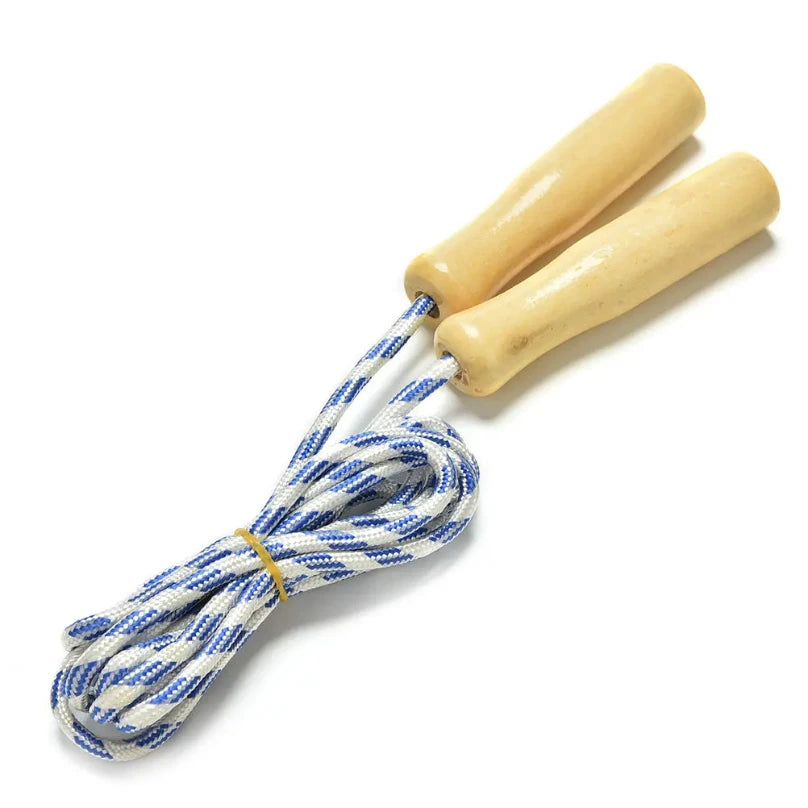 Sports Skipping Rope Wood Grip Handle Children Kid Fitness Equipment Training Practice Speed Jump Random Color