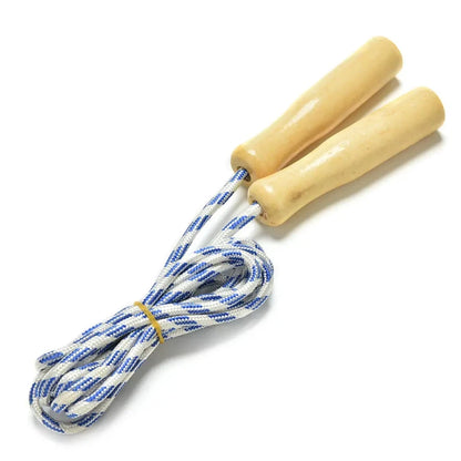 Sports Skipping Rope Wood Grip Handle Children Kid Fitness Equipment Training Practice Speed Jump Random Color