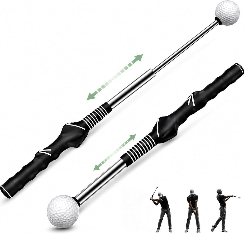 Retractable Golf Swing Trainer, Golf Grip Trainer, Golf Training Aid for Warm-Up, Golf Swing Training Aid, Grip Trainer Golf Club, Strength & Tempo Training for Chipping Hitting