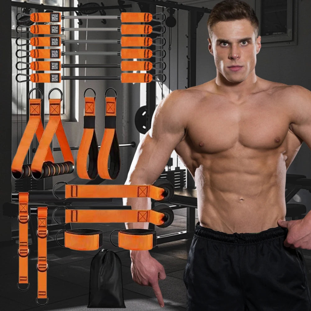 Pilates Bar Kit W/ Resistance Bands Multifunctional Pilates Bar Portable Yoga Pilates Stick Home Gym Strength Training Equipment