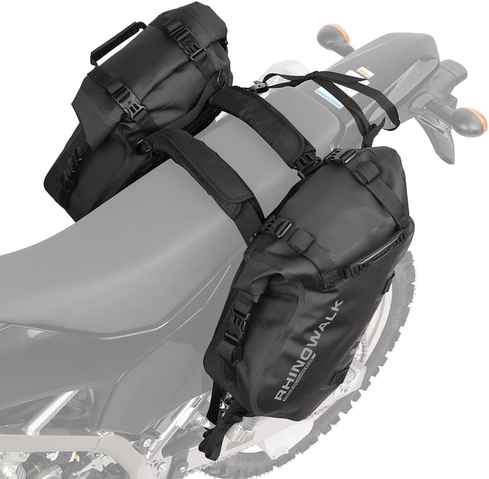 Motorcycle Saddle Bags Waterproof Anti-Vibration Motor Side Bags Shoulder Bag Motorbike Panniers 18L(9L*2) for Most Adventure and Sport Motorcycle Racks-1 Pair