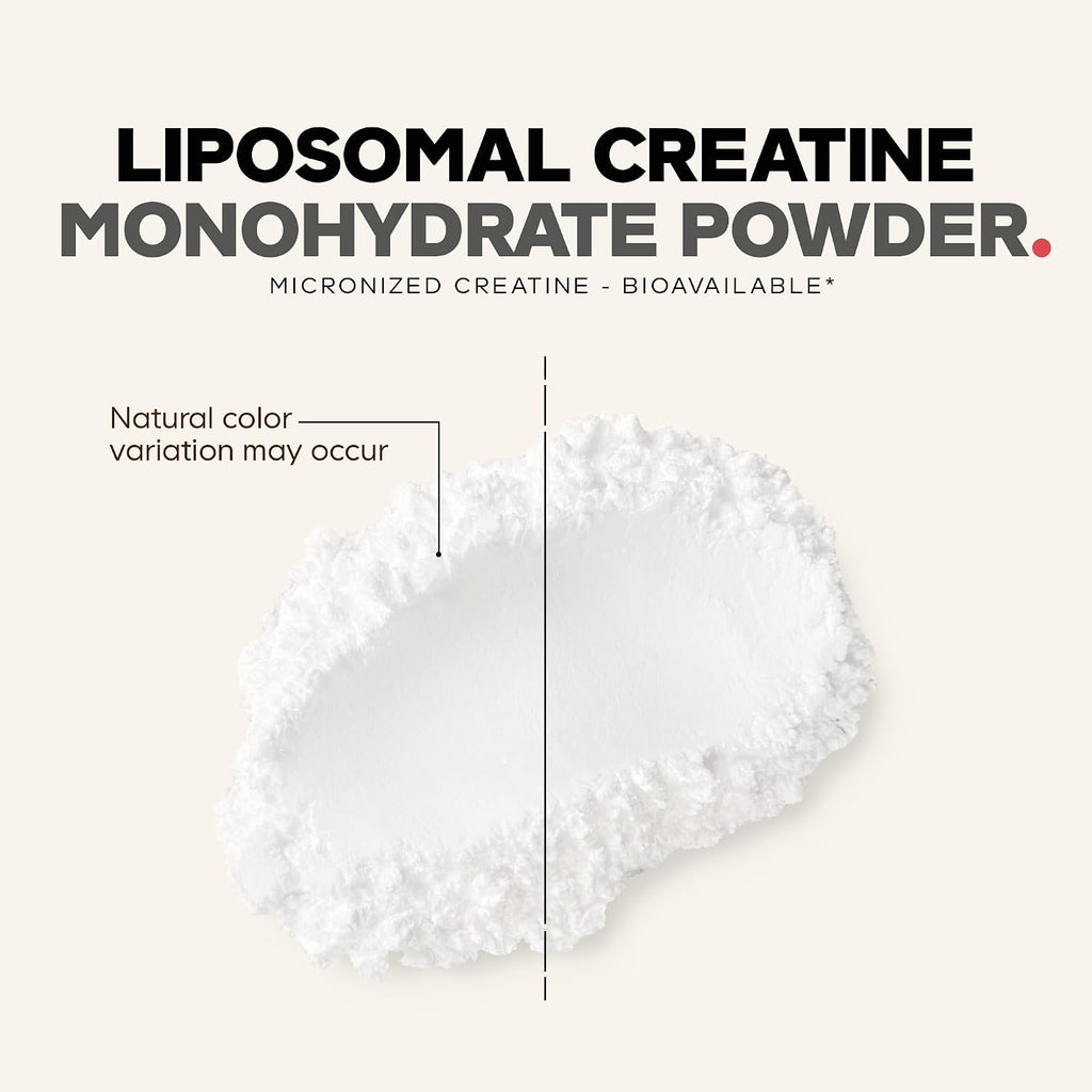 Liposomal Creatine Powder Supplement, Pure Creatine Monohydrate 5000Mg, Pre Workout & Post Workouts - Unflavored Creatine, Micronized Creatine Powder - Creatinine for Sports - 30 Servings