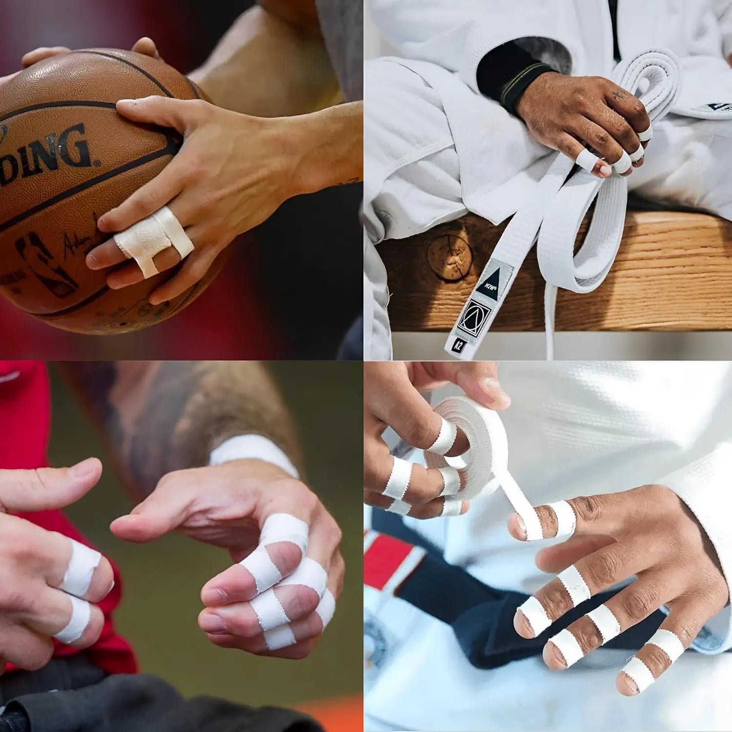 3/6Pcs Athletic Tape for Fingers Feet Sweat Volleyball Tape for Jiu Jitsu Bouldering Rock Climbing1.5Cm (White) Easy Tear