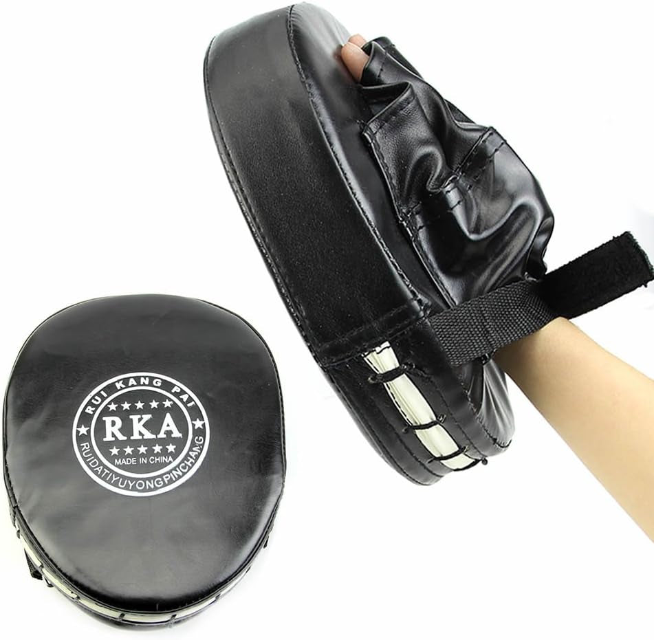 Mitt MMA Karate Combat Boxing Training Thai Kick Focus Target Punch Pad Glove (Black)