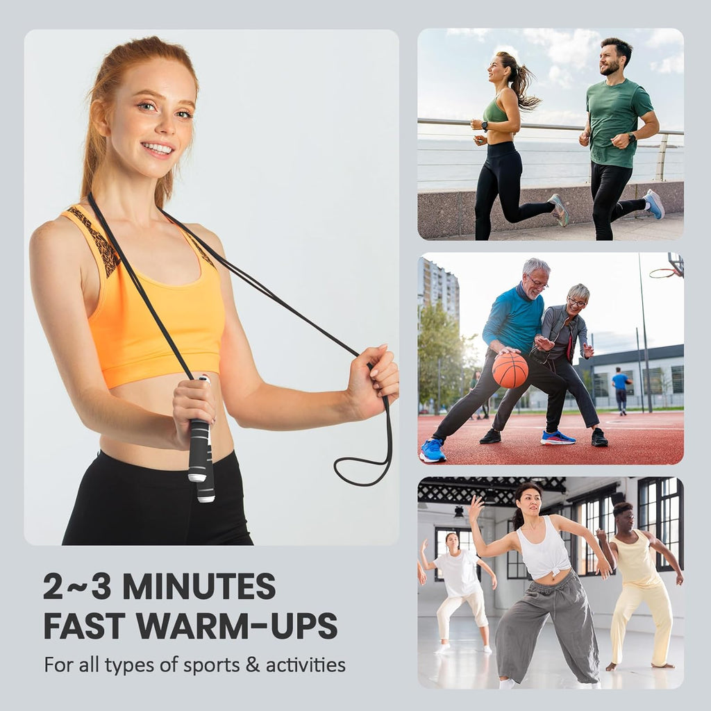 Digital Jump Rope with Smart Counter & Timer - Adjustable Speed Skipping Rope for Fitness, Weight Loss, Boxing, MMA - Tangle-Free Ball Bearings & Anti-Slip Handles for Men, Women, Kids.(Check 2026 New Evolution for 3S Rope Swap)