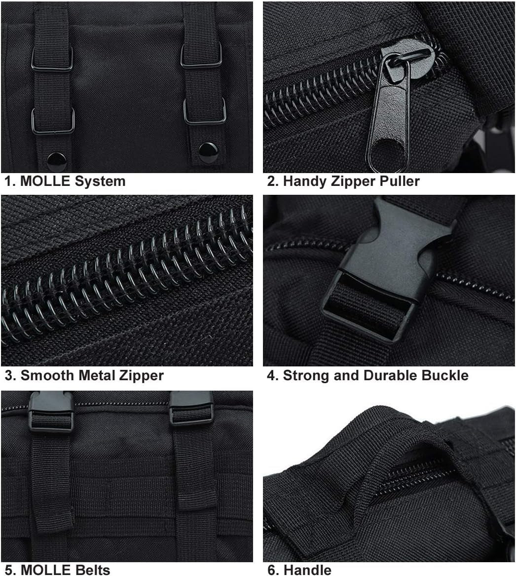 Bike Handlebar Bag, 900D Nylon Oxford Multi-Purpose Waist Bag Water Resistant Bicycle Cycling Pack (Black)