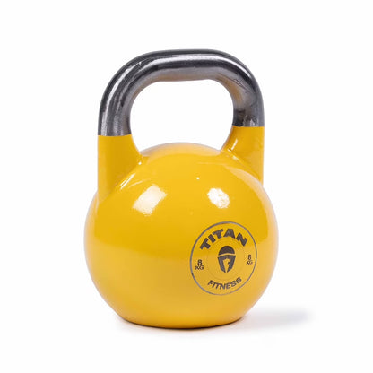 8 KG Competition Kettlebell, Color-Coded Yellow, 35Mm Handle